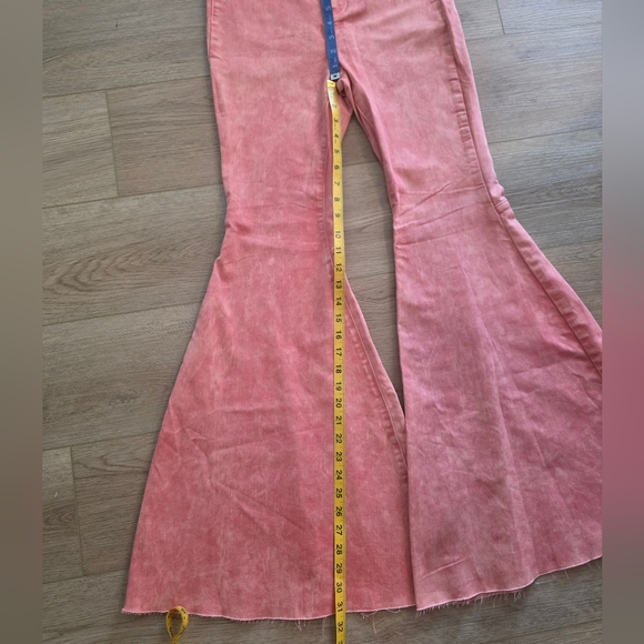 NEW Free People We The Free Float On Flare Size 28 Prairie Pink Bell Bottom - Picture 7 of 10